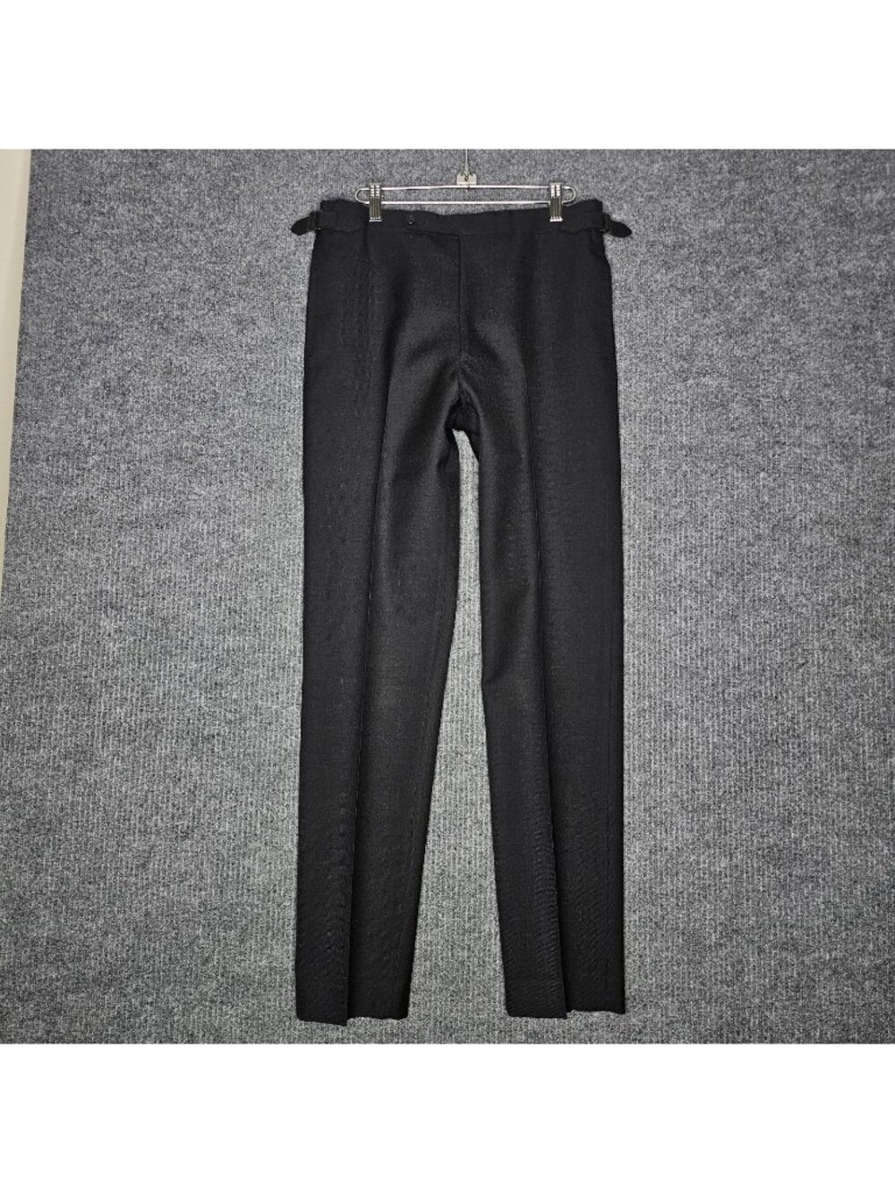 Husbands Paris Delon tg 40 30 x 31.5 Black Trousers Pure Wool pants